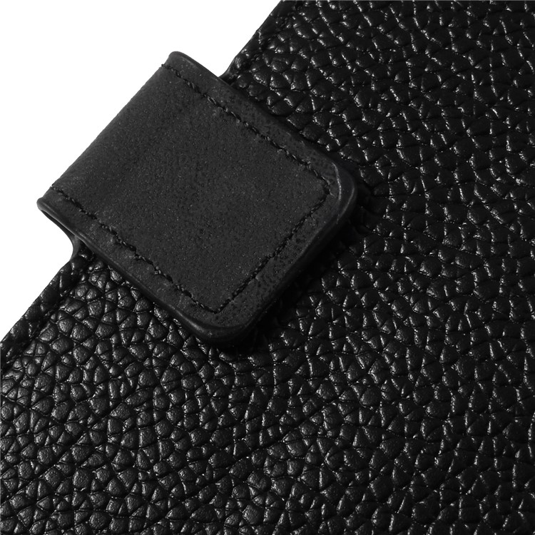 Litchi Skin Leather Wallet Case for Huawei P Smart / Enjoy 7S - Black-9