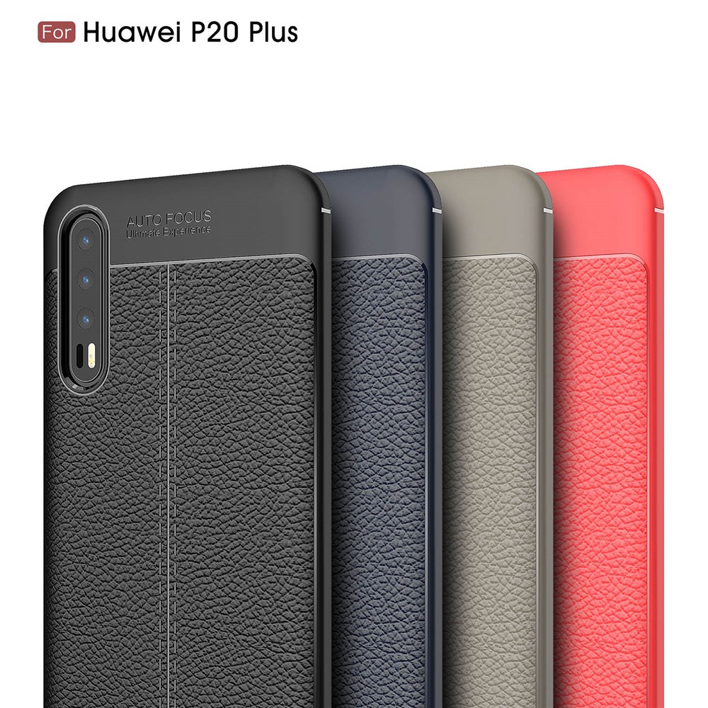 Litchi Grain Soft TPU Задняя Крышка Для Huawei P20 Pro - Черный-11