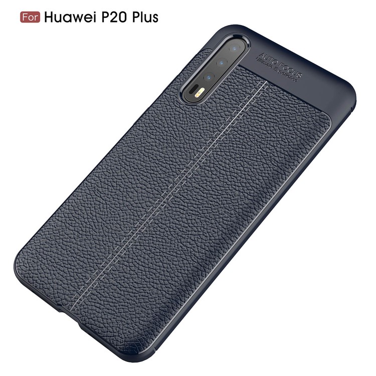 Litchi Grain Soft TPU Back Shell for Huawei P20 Pro - Dark Blue-2