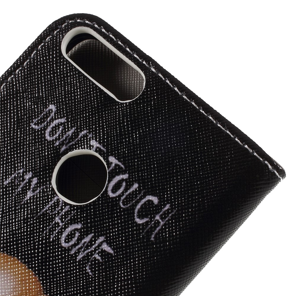 Pattern Printing Cross Texture Stand Wallet Leather Cell Phone Cover for Huawei P Smart / Enjoy 7S - Bear with Saw-8