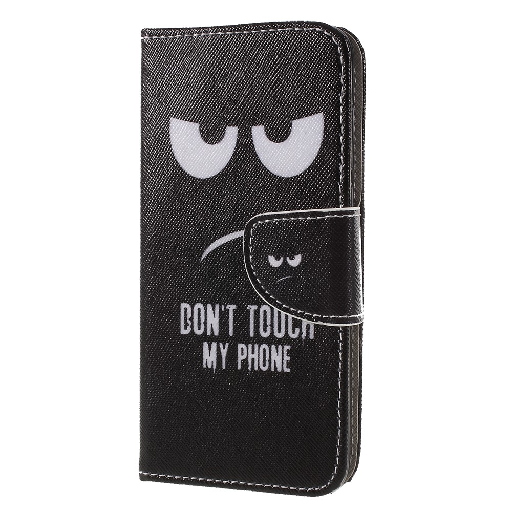 Pattern Printing Cross Texture Stand Wallet Leather Flip Cover for Huawei P Smart / Enjoy 7S - Angry Face-3