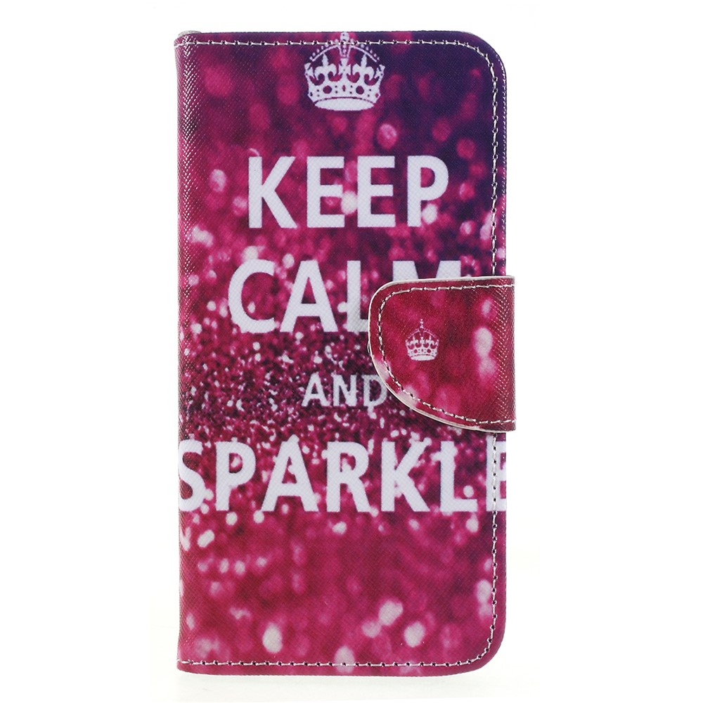 Pattern Printing Cross Texture Stand Wallet Leather Flip Case for Huawei P Smart / Enjoy 7S - Keep Calm-1