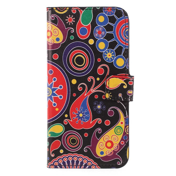Pattern Printing PU Leather Magnetic Wallet Stand Folio Cover for Huawei P Smart / Enjoy 7S - Abstract Pattern-1