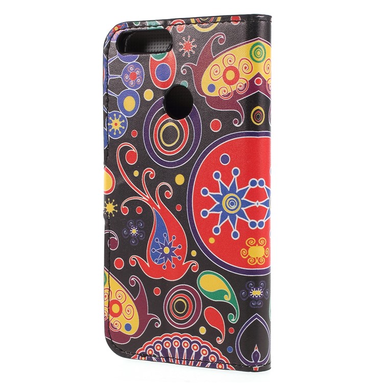 Pattern Printing PU Leather Magnetic Wallet Stand Folio Cover for Huawei P Smart / Enjoy 7S - Abstract Pattern-2