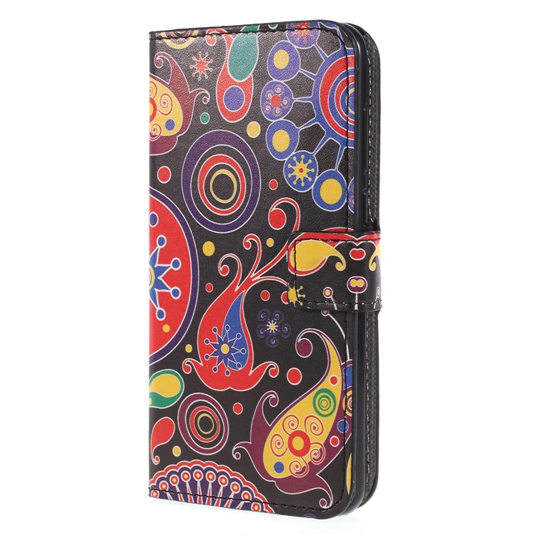 Pattern Printing PU Leather Magnetic Wallet Stand Folio Cover for Huawei P Smart / Enjoy 7S - Abstract Pattern-3