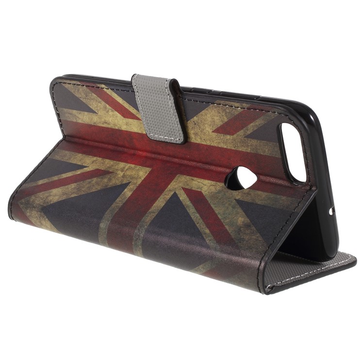 Pattern Printing PU Leather Magnetic Wallet Stand Protective Mobile Shell for Huawei P Smart / Enjoy 7S - Flag of British-5