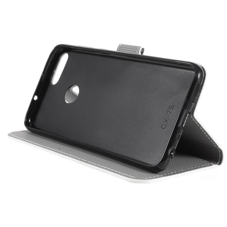 Pattern Printing PU Leather Magnetic Wallet Stand Protective Flip Phone Case for Huawei P Smart / Enjoy 7S - Owl Couple-4