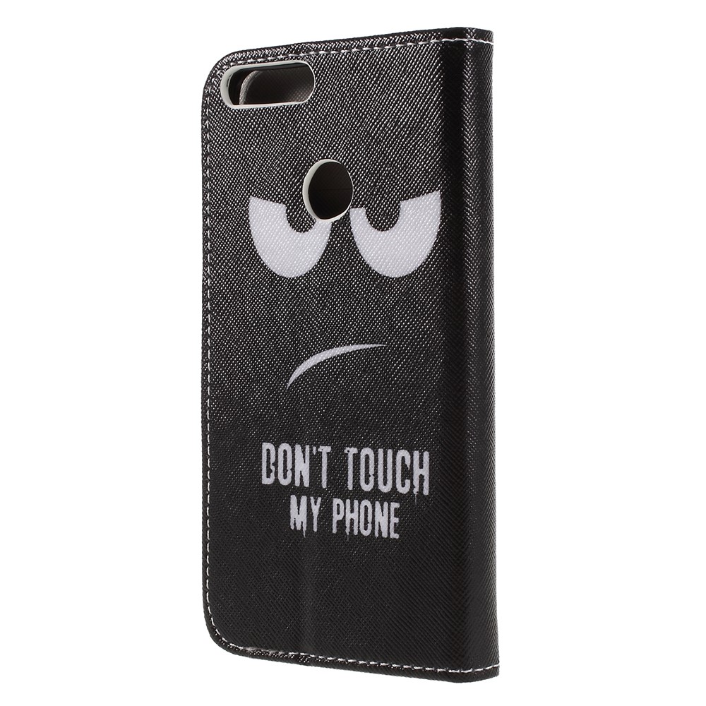 Custodia A Portafoglio In Similpelle Con Motivo Incrociato Per Huawei Honor 9 Lite / Honor 9 Edizione Giovanile - Non Toccare Il Mio Telefono-2