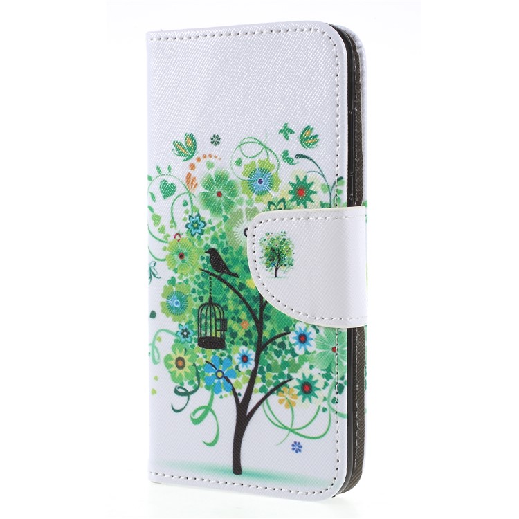 Kreuz Textur-Druck Leder Brieftasche Folio Flip Shell Für Huawei Ehre 9 Lite / Ehre 9 Jugendausgabe - Grüner Baum-3