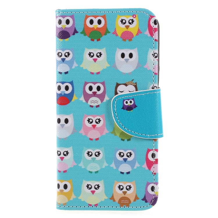 Cross Texture Pattern Printing Leather Wallet Flip Case for Huawei Honor 9 Lite / Honor 9 Youth Edition - Cute Little Owls-1