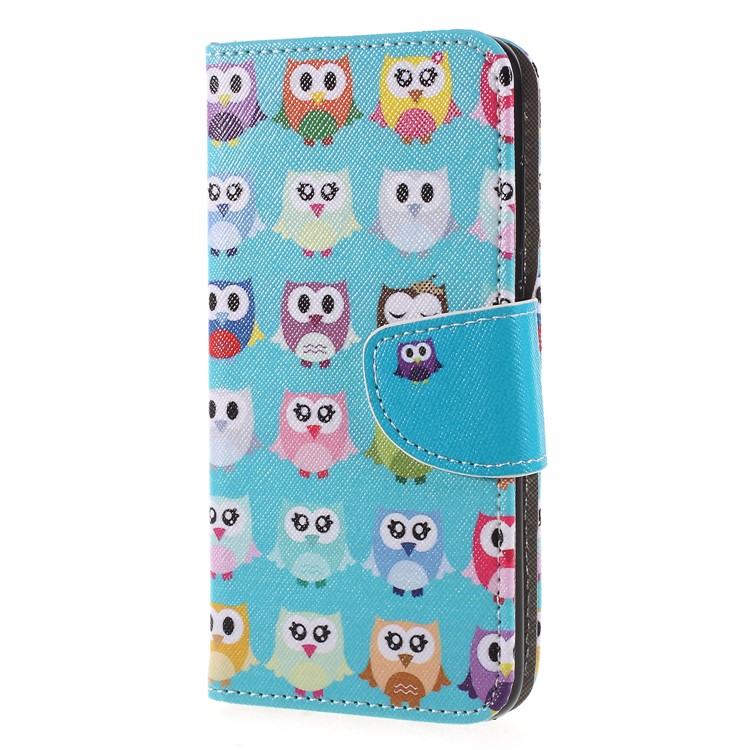 Cross Texture Pattern Printing Leather Wallet Flip Case for Huawei Honor 9 Lite / Honor 9 Youth Edition - Cute Little Owls-3