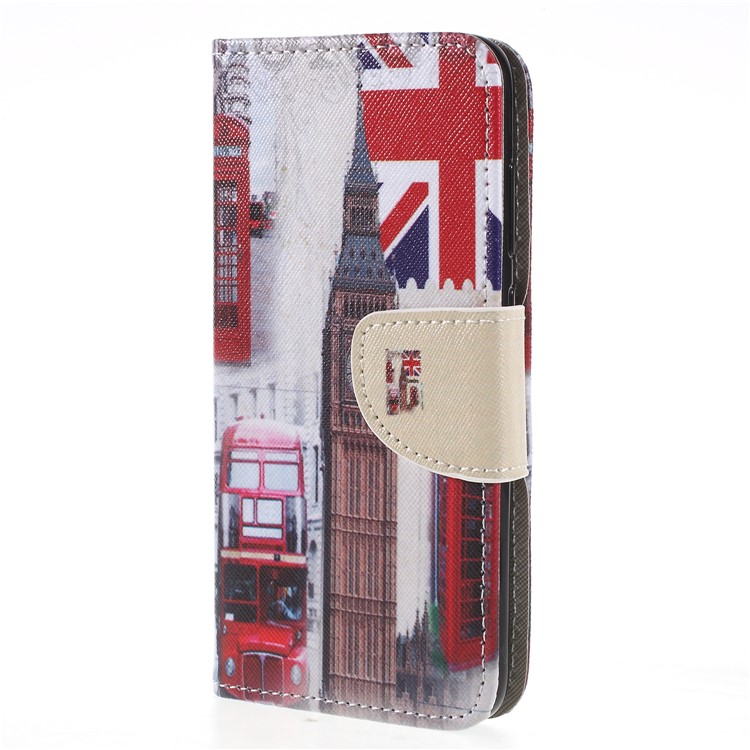 Cross Texture Pattern Printing Leather Wallet Stand Cover for Huawei Honor 9 Lite / Honor 9 Youth Edition - London Elements-3