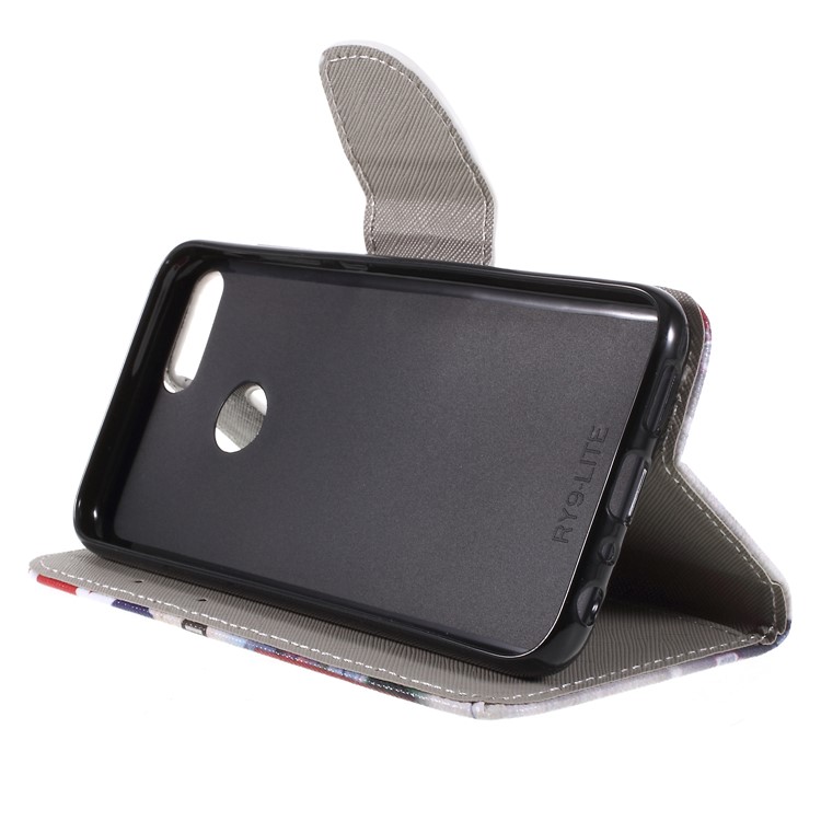 Cross Texture Pattern Printing Leather Wallet Stand Cover for Huawei Honor 9 Lite / Honor 9 Youth Edition - London Elements-4