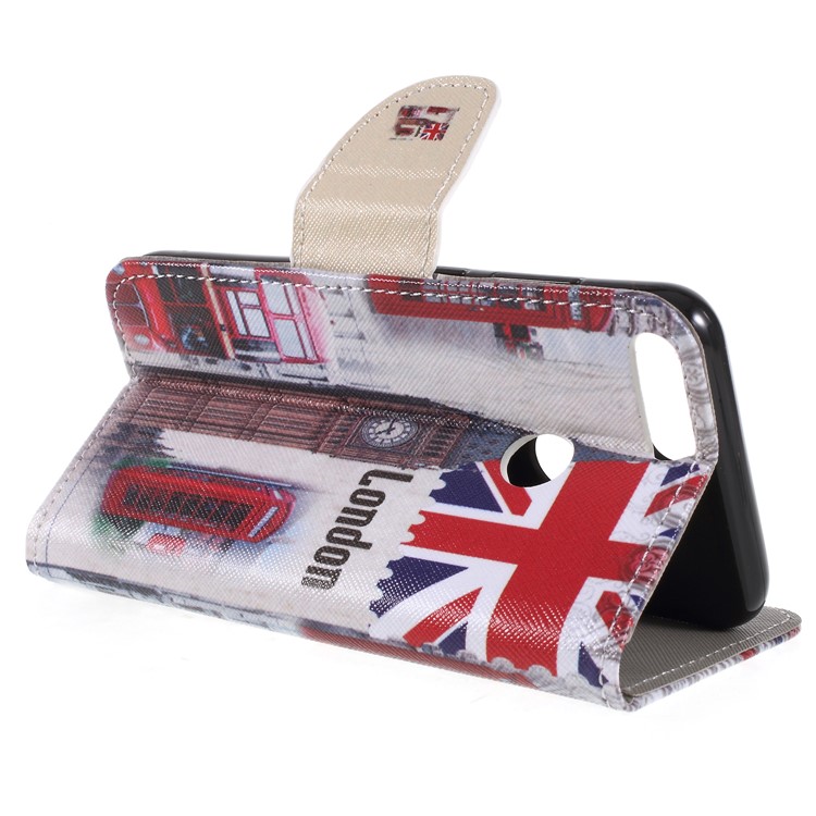 Cross Texture Pattern Printing Leather Wallet Stand Cover for Huawei Honor 9 Lite / Honor 9 Youth Edition - London Elements-5