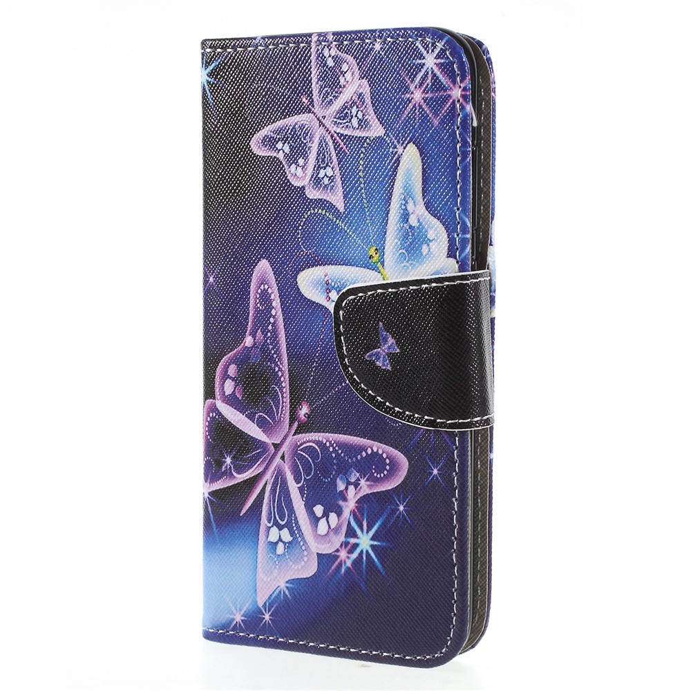 For Huawei Honor 9 Lite / Honor 9 Youth Edition Cross Texture Leather Wallet Mobile Case - Pretty Butterflies-3