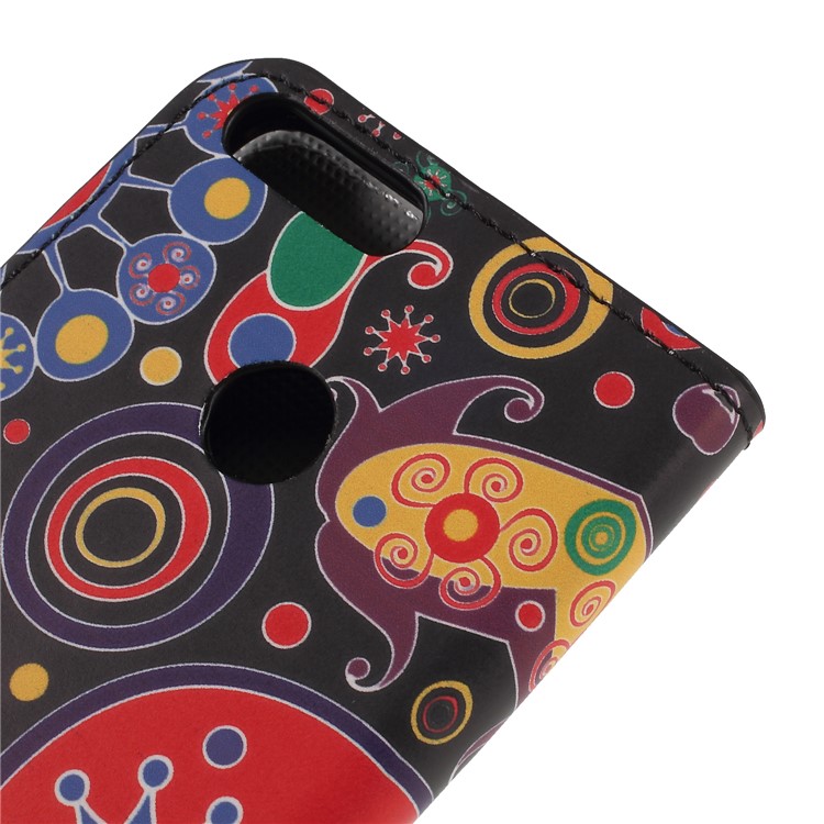 Pattern Printing PU Leather Magnetic Wallet Stand Protective Phone Shell for Huawei Honor 9 Lite/9 Youth Edition - Abstract Pattern-8