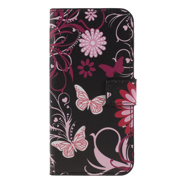 Pattern Printing PU Leather Magnetic Wallet Stand Protective Phone Case for Huawei Honor 9 Lite/9 Youth Edition - Pink Butterflies and Flowers-1