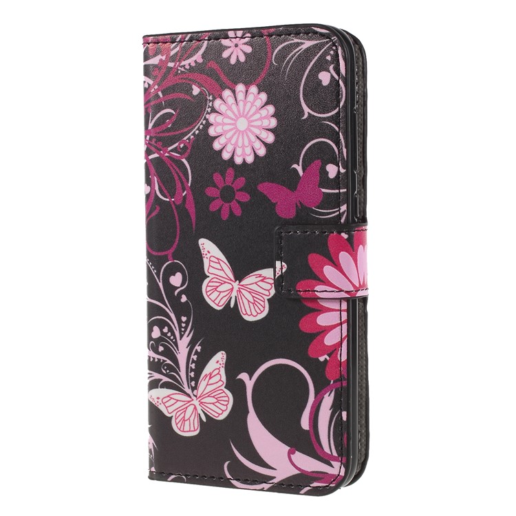 Pattern Printing PU Leather Magnetic Wallet Stand Protective Phone Case for Huawei Honor 9 Lite/9 Youth Edition - Pink Butterflies and Flowers-3