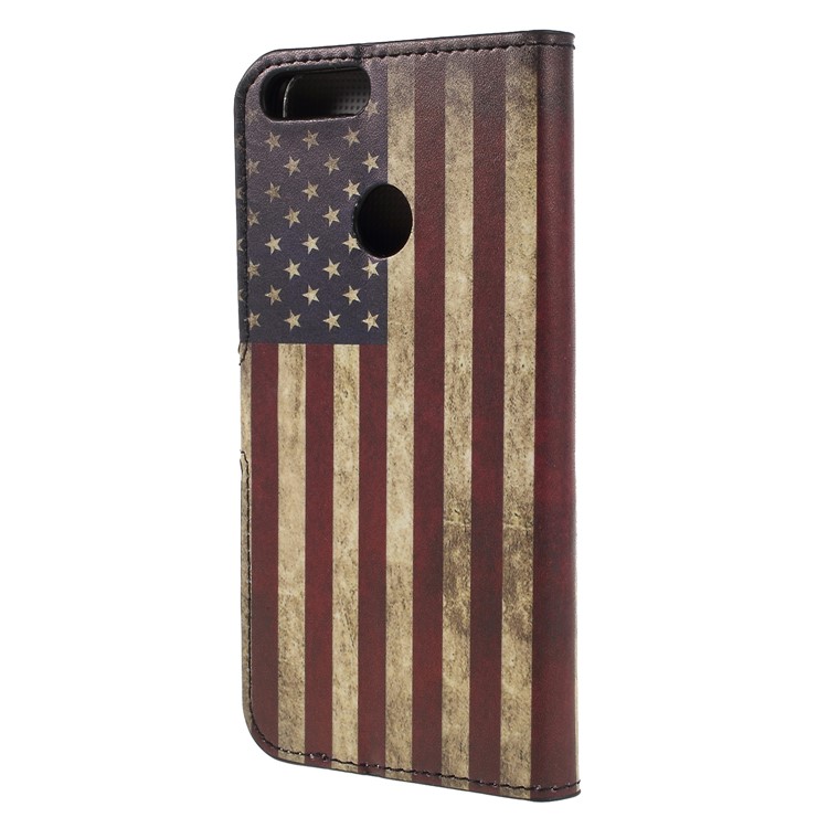Pattern Printing PU Leather Magnetic Wallet Stand Protective Phone Cover for Huawei Honor 9 Lite/9 Youth Edition - Flag of America-2