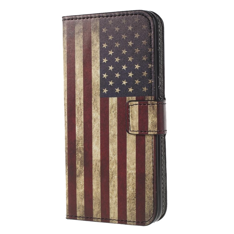 Pattern Printing PU Leather Magnetic Wallet Stand Protective Phone Cover for Huawei Honor 9 Lite/9 Youth Edition - Flag of America-3