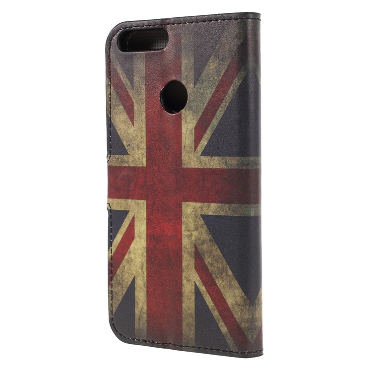 Pattern Printing PU Leather Magnetic Wallet Stand Protective Mobile Phone Shell for Huawei Honor 9 Lite/9 Youth Edition - Flag of British-2