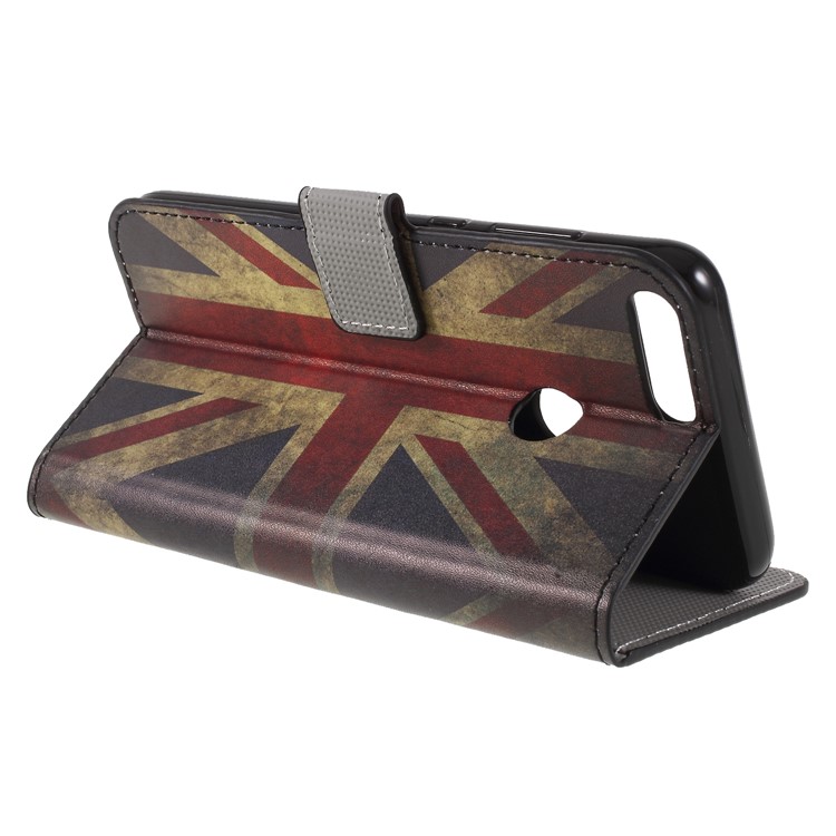 Pattern Printing PU Leather Magnetic Wallet Stand Protective Mobile Phone Shell for Huawei Honor 9 Lite/9 Youth Edition - Flag of British-5