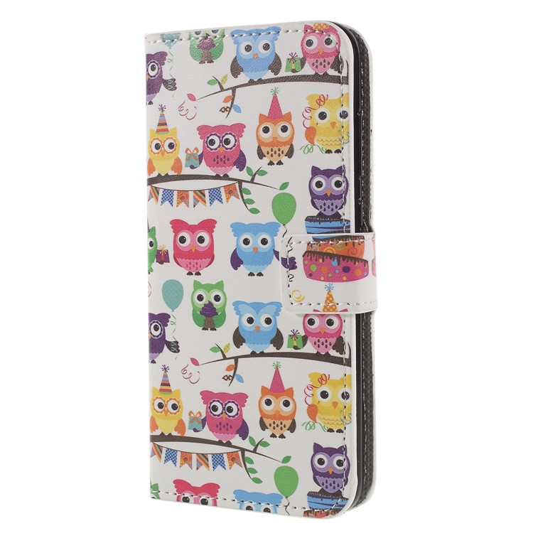 Pattern Printing PU Leather Magnetic Wallet Stand Phone Shell for Huawei Honor 9 Lite/9 Youth Edition - Owl Family-3