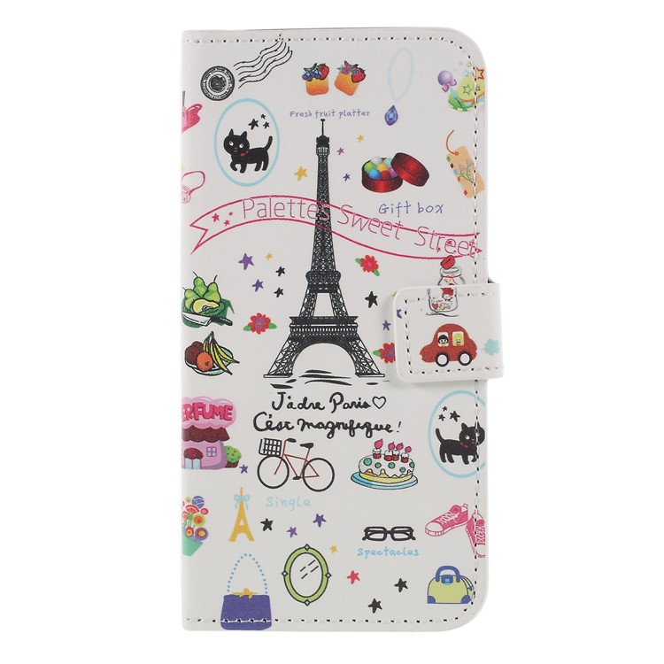 Pattern Printing PU Leather Magnetic Wallet Stand Case for Huawei Honor 9 Lite/9 Youth Edition - Palettes Sweet Street-1