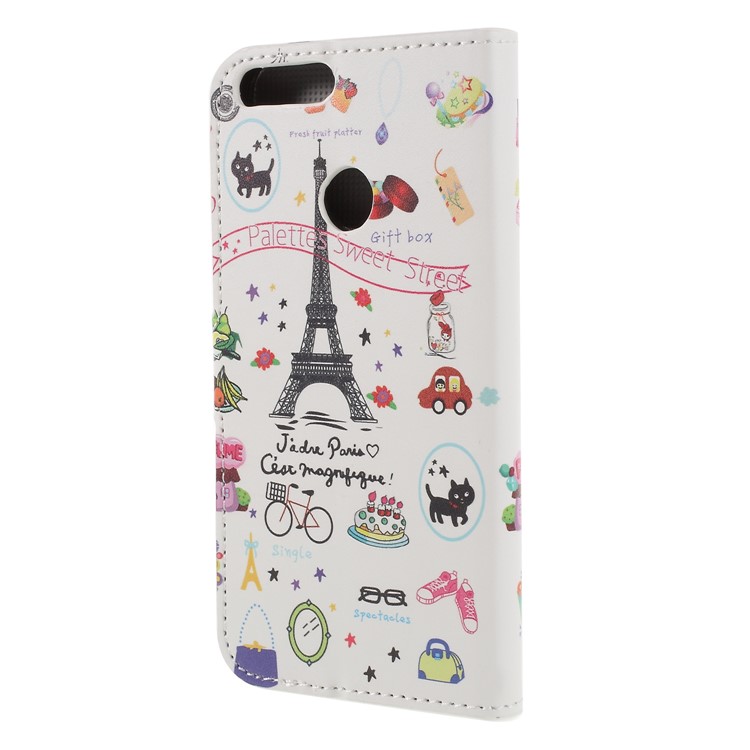 Pattern Printing PU Leather Magnetic Wallet Stand Case for Huawei Honor 9 Lite/9 Youth Edition - Palettes Sweet Street-2