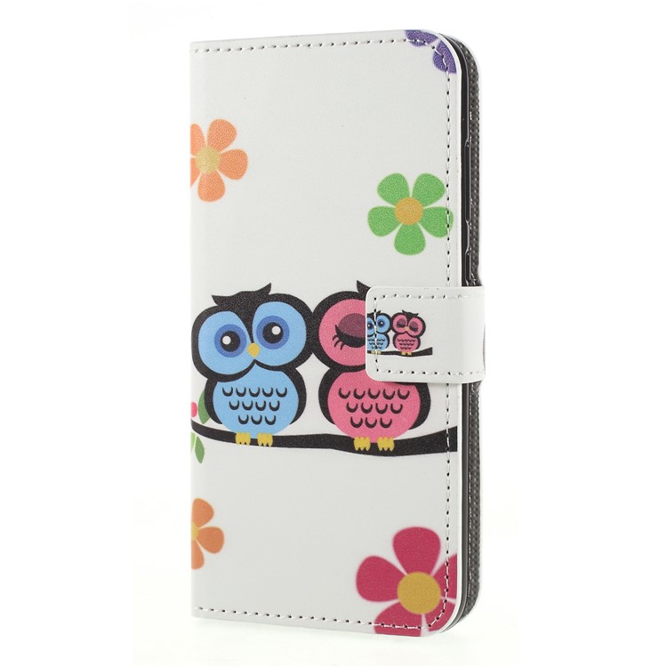 Pattern Printing PU Leather Magnetic Wallet Stand Cell Phone Shell for Huawei Honor 9 Lite/9 Youth Edition - Owl Lovers-3