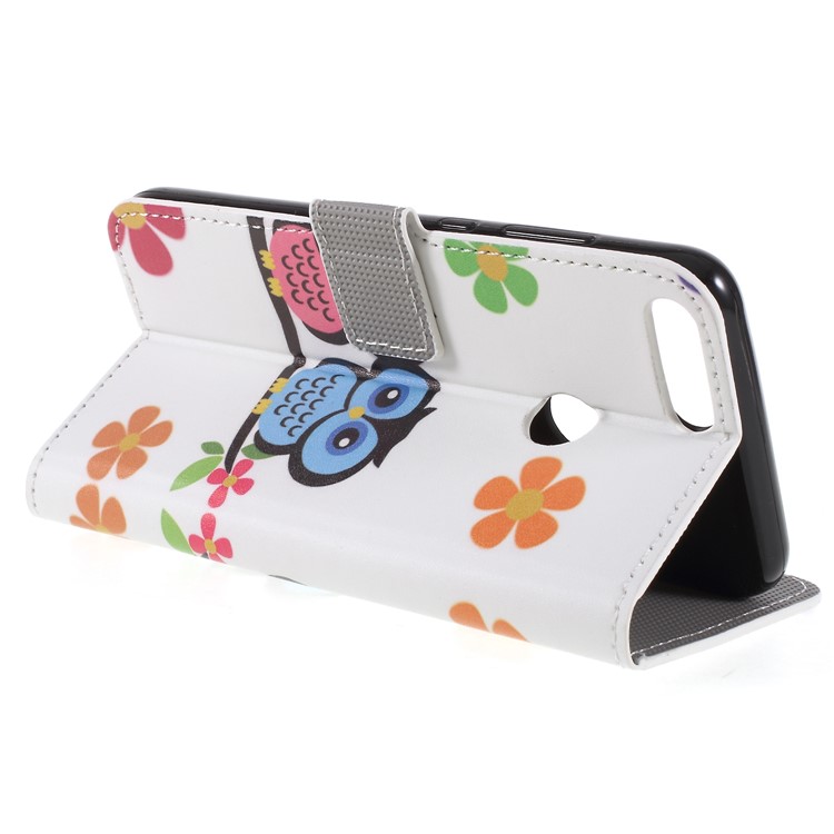 Pattern Printing PU Leather Magnetic Wallet Stand Cell Phone Shell for Huawei Honor 9 Lite/9 Youth Edition - Owl Lovers-5