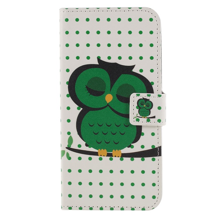 Pattern Printing PU Leather Magnetic Wallet Stand Folio Shell for Huawei Honor 9 Lite/9 Youth Edition - Sleeping Owl-1