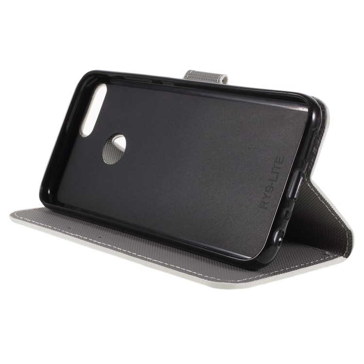 Pattern Printing PU Leather Magnetic Wallet Stand Folio Shell for Huawei Honor 9 Lite/9 Youth Edition - Sleeping Owl-4