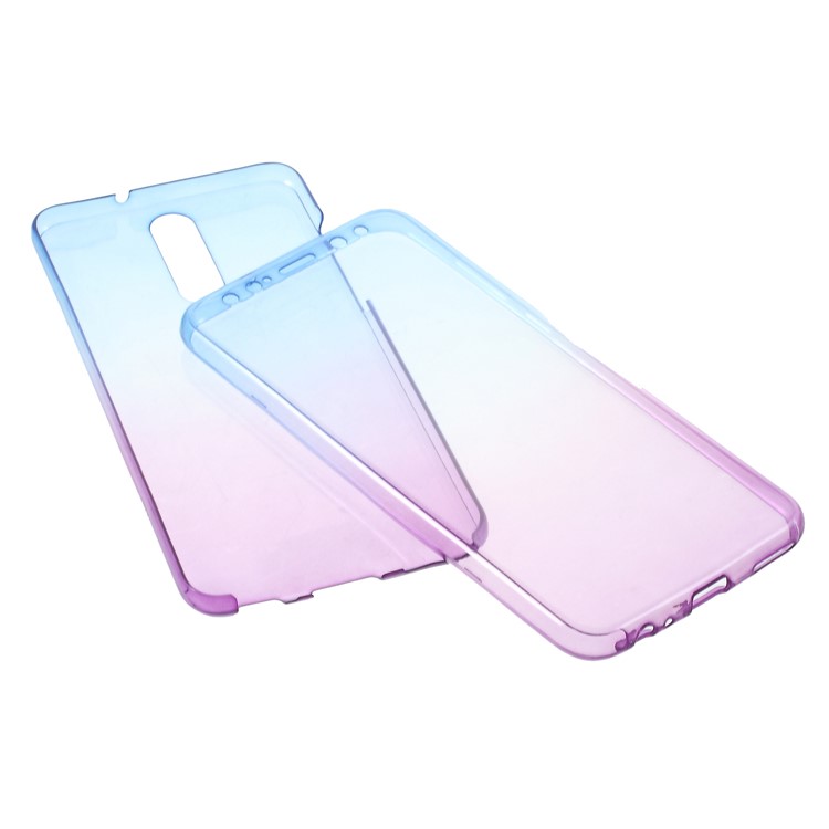 Gradient Color Touchable 2-Piece TPU Case for Huawei Mate 10 Lite/nova 2i/Maimang 6/Honor 9i (India) - Blue + Purple-2