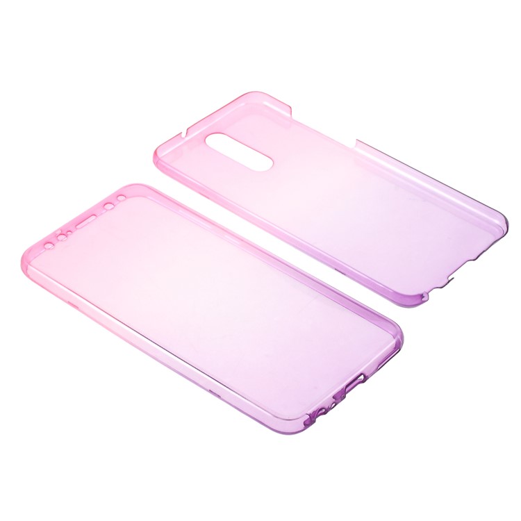 Gradient Color Touchable Front + Back TPU Cover for Huawei Mate 10 Lite/nova 2i/Maimang 6/Honor 9i (India) - Rose + Purple-1