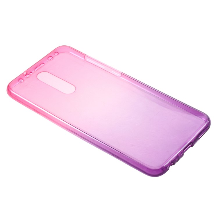 Gradient Color Touchable Front + Back TPU Cover for Huawei Mate 10 Lite/nova 2i/Maimang 6/Honor 9i (India) - Rose + Purple-2