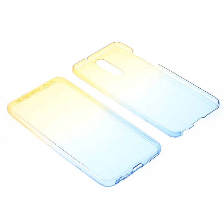 Gradient Color Touchable 2-Piece TPU Phone Case for Huawei Mate 10 Lite/nova 2i/Maimang 6/Honor 9i (India) - Yellow + Blue-1