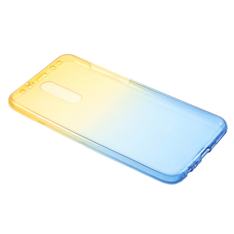 Gradient Color Touchable 2-Piece TPU Phone Case for Huawei Mate 10 Lite/nova 2i/Maimang 6/Honor 9i (India) - Yellow + Blue-2