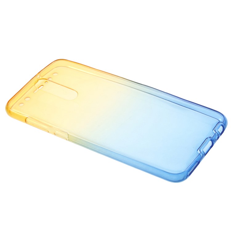 Gradient Color Touchable 2-Piece TPU Phone Case for Huawei Mate 10 Lite/nova 2i/Maimang 6/Honor 9i (India) - Yellow + Blue-3