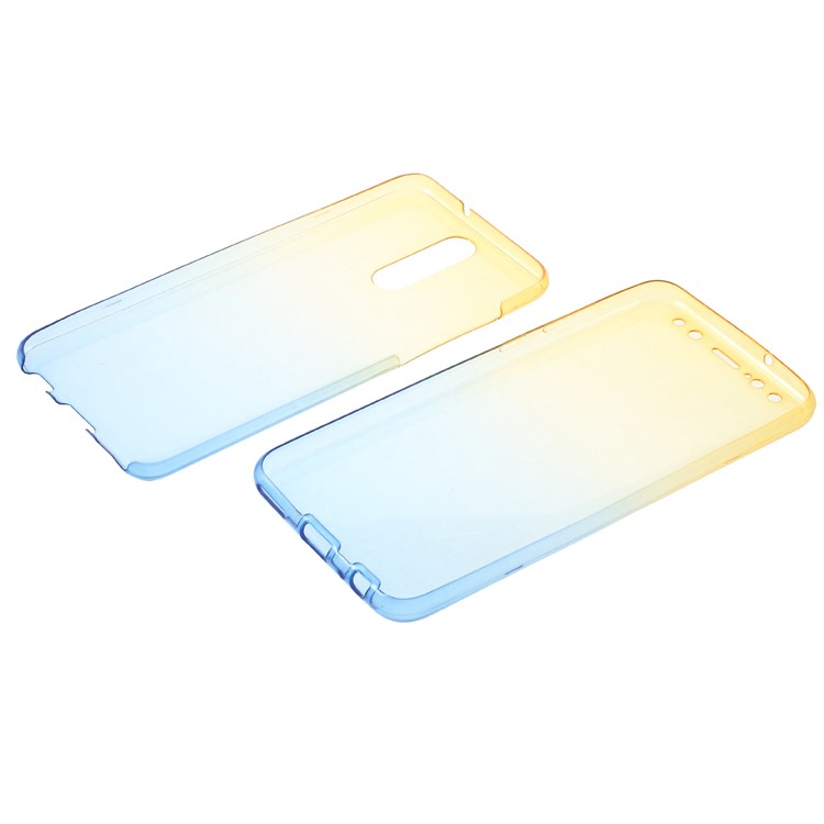 Gradient Color Touchable 2-Piece TPU Phone Case for Huawei Mate 10 Lite/nova 2i/Maimang 6/Honor 9i (India) - Yellow + Blue-5