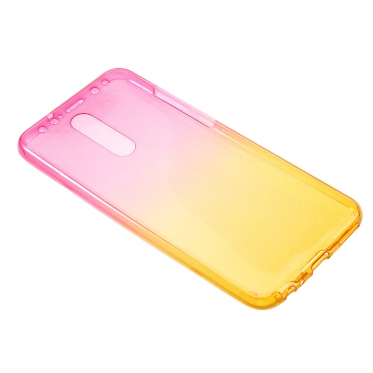 Gradient Color Touchable Front + Back TPU Mobile Case for Huawei Mate 10 Lite/nova 2i/Maimang 6/Honor 9i (India) - Rose + Yellow-2