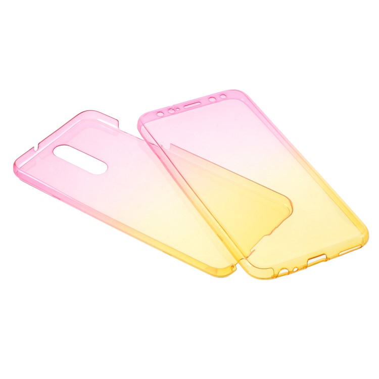 Gradient Color Touchable Front + Back TPU Mobile Case for Huawei Mate 10 Lite/nova 2i/Maimang 6/Honor 9i (India) - Rose + Yellow-4