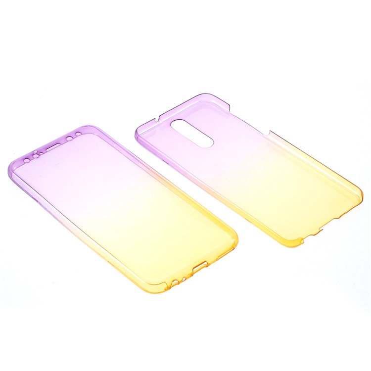 For Huawei Mate 10 Lite/nova 2i/Maimang 6/Honor 9i (India) Gradient Color Touchable 2-Piece TPU Phone Shell - Purple + Yellow-1