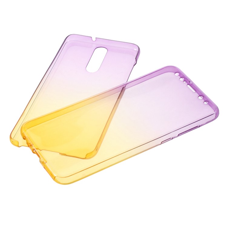 For Huawei Mate 10 Lite/nova 2i/Maimang 6/Honor 9i (India) Gradient Color Touchable 2-Piece TPU Phone Shell - Purple + Yellow-4