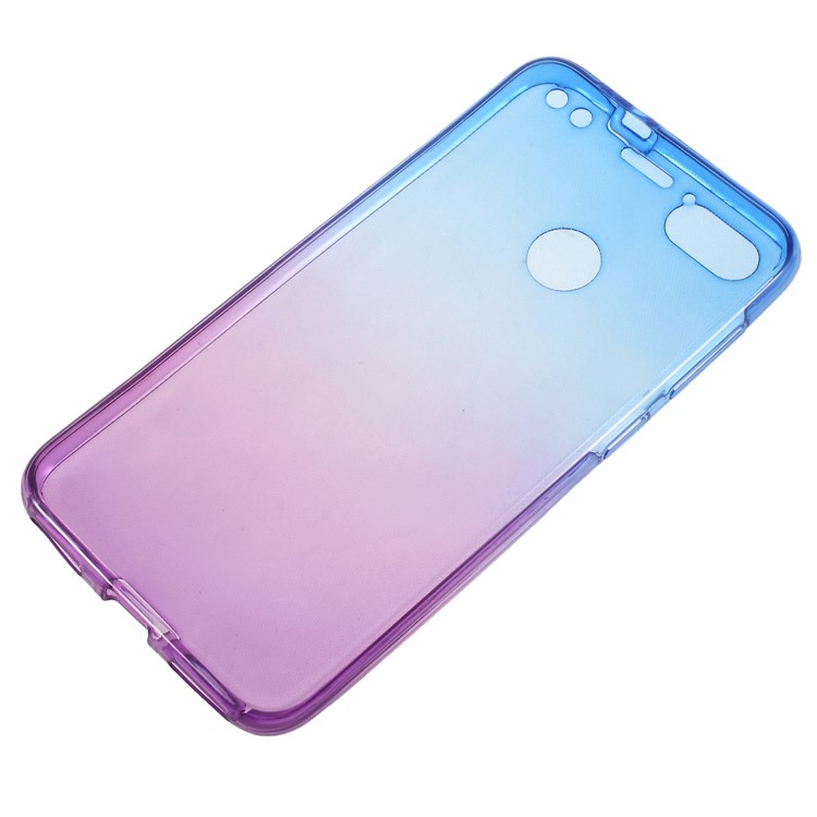 Gradient Color Touchable 2-Piece TPU Case for Huawei P9 lite mini / Y6 Pro (2017) / Huawei Enjoy 7 - Blue + Purple-2