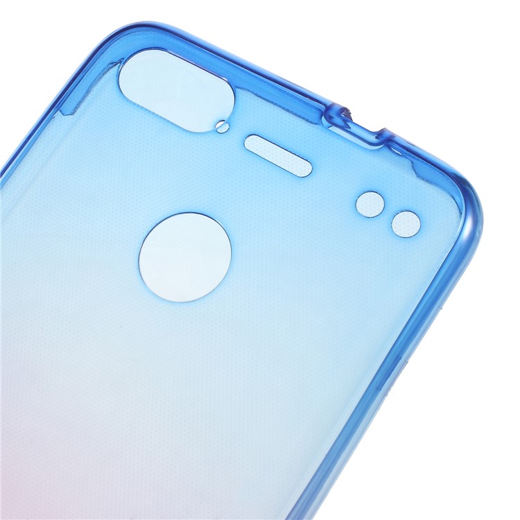 Gradient Color Touchable 2-Piece TPU Case for Huawei P9 lite mini / Y6 Pro (2017) / Huawei Enjoy 7 - Blue + Purple-3