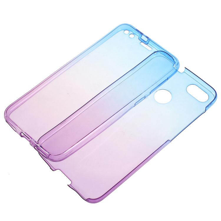 Gradient Color Touchable 2-Piece TPU Case for Huawei P9 lite mini / Y6 Pro (2017) / Huawei Enjoy 7 - Blue + Purple-5