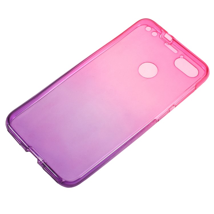 Gradient Color Touchable 2-Piece TPU Cover for Huawei P9 lite mini / Y6 Pro (2017) / Huawei Enjoy 7 - Rose + Purple-2