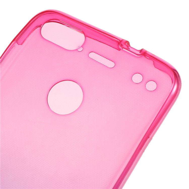 Gradient Color Touchable 2-Piece TPU Cover for Huawei P9 lite mini / Y6 Pro (2017) / Huawei Enjoy 7 - Rose + Purple-3