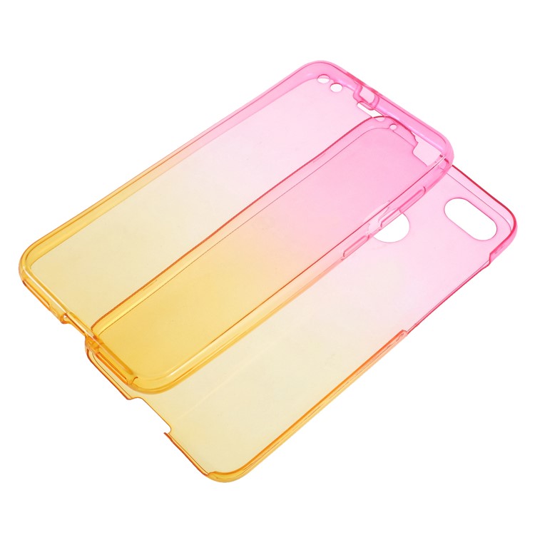 Gradient Color Touchable 2-Piece TPU Shell for Huawei P9 lite mini / Y6 Pro (2017) / Huawei Enjoy 7 - Rose + Yellow-5